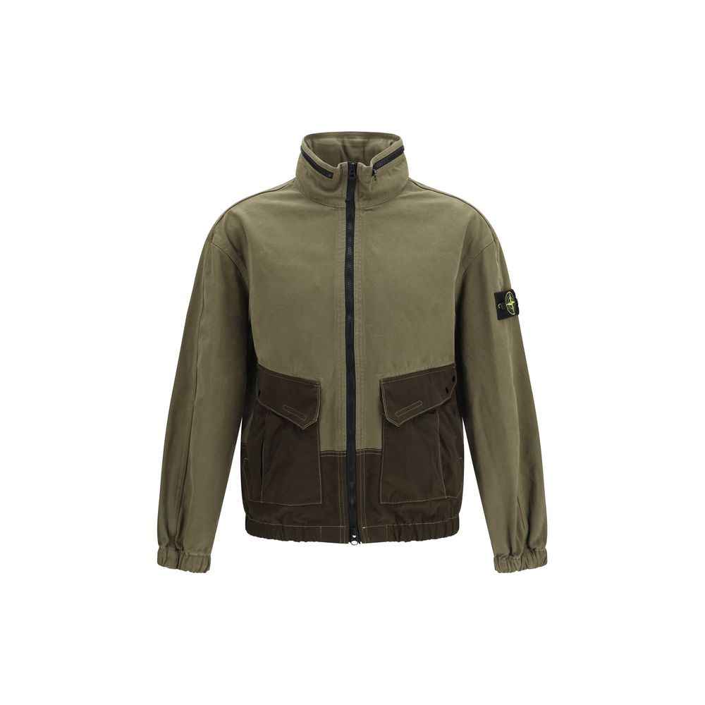 Bicolor Cotton Shell Jacket