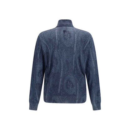 Blue Silk Turtleneck