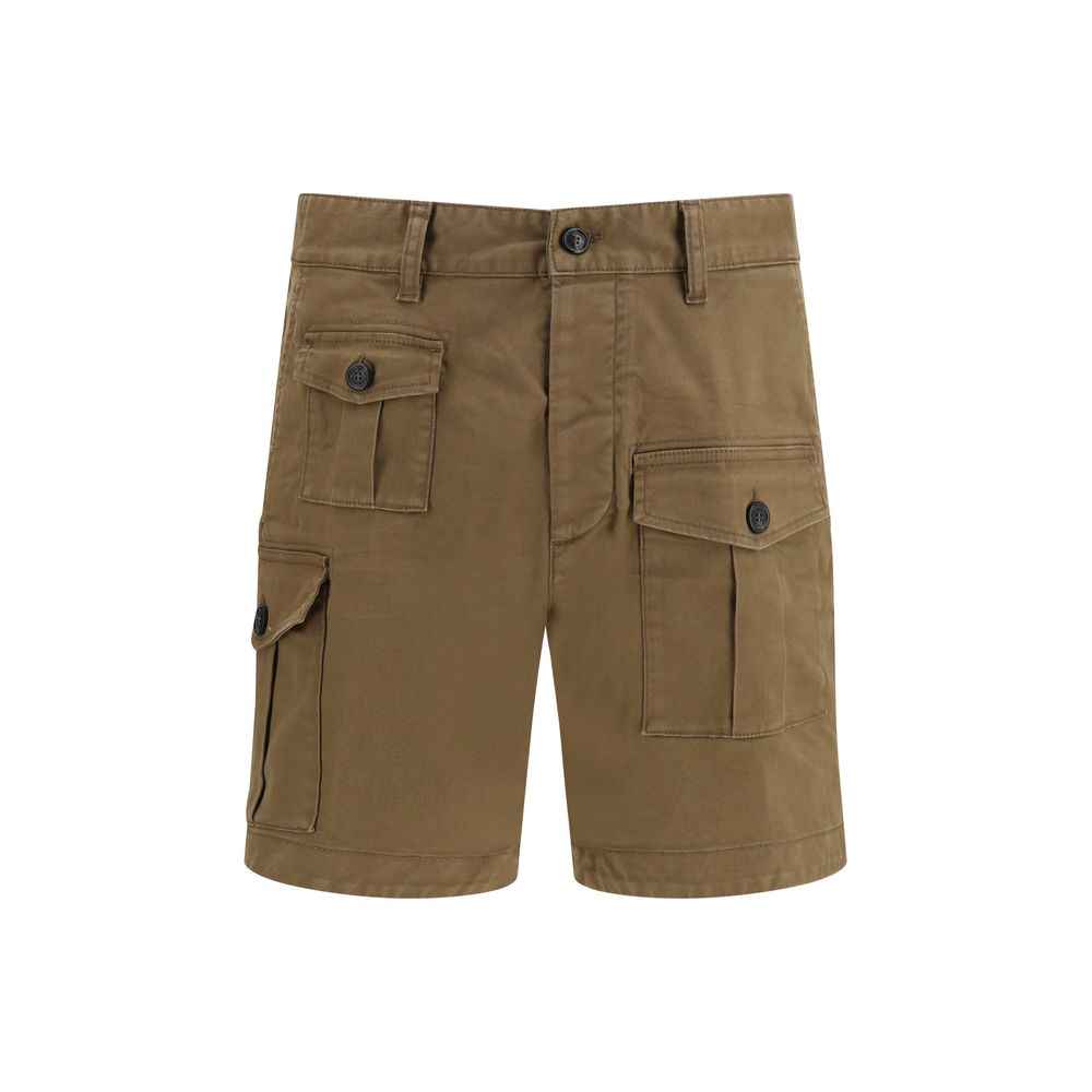 Brown Cotton Bermuda Shorts