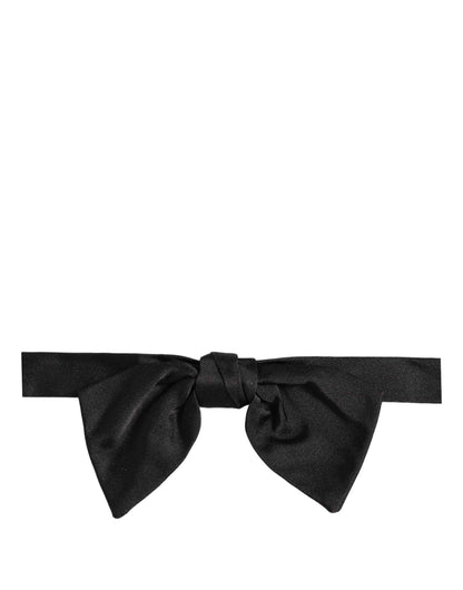 Men Black 100% SIlk Adjustable Neck Papillon Bow Tie