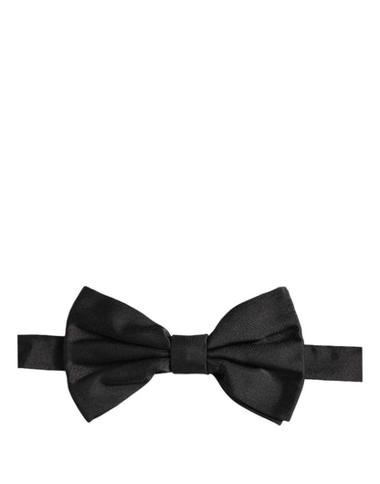 Men Black 100% Silk Adjustable Neck Papillon Bow Tie