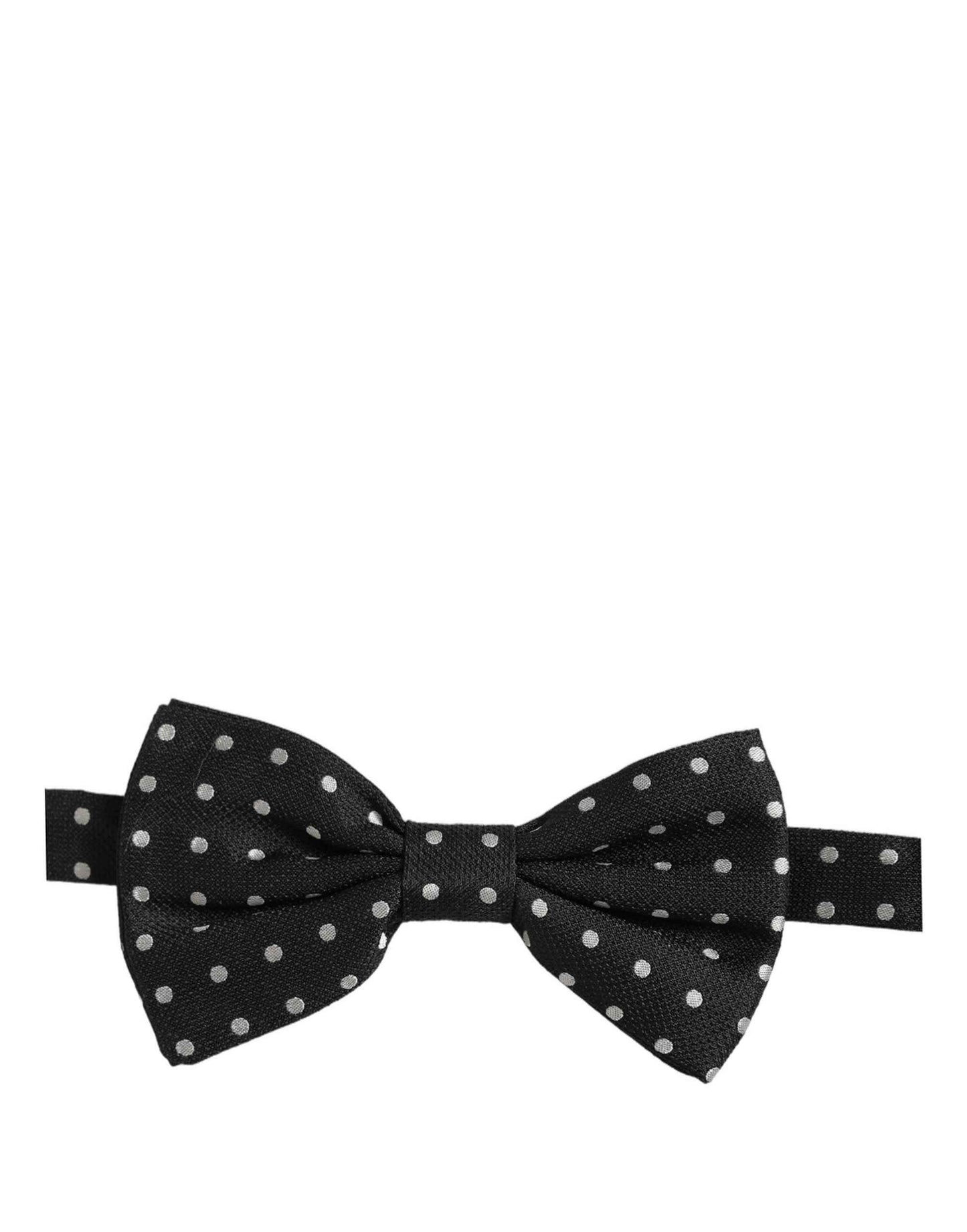 Black White Polka Dot Adjustable Neck Papillon Bow Tie