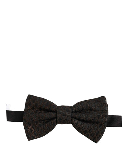Men Brown 100% Silk Adjustable Neck Papillon Bow Tie