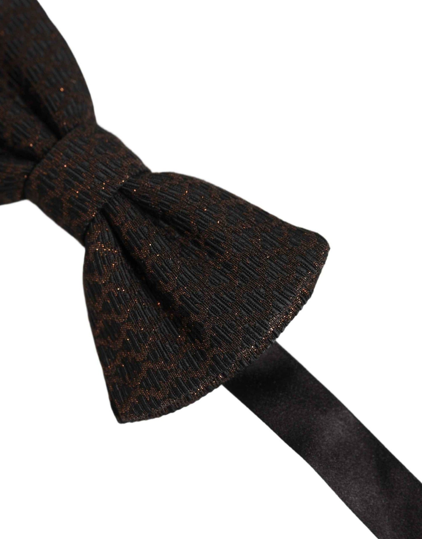 Men Brown 100% Silk Adjustable Neck Papillon Bow Tie