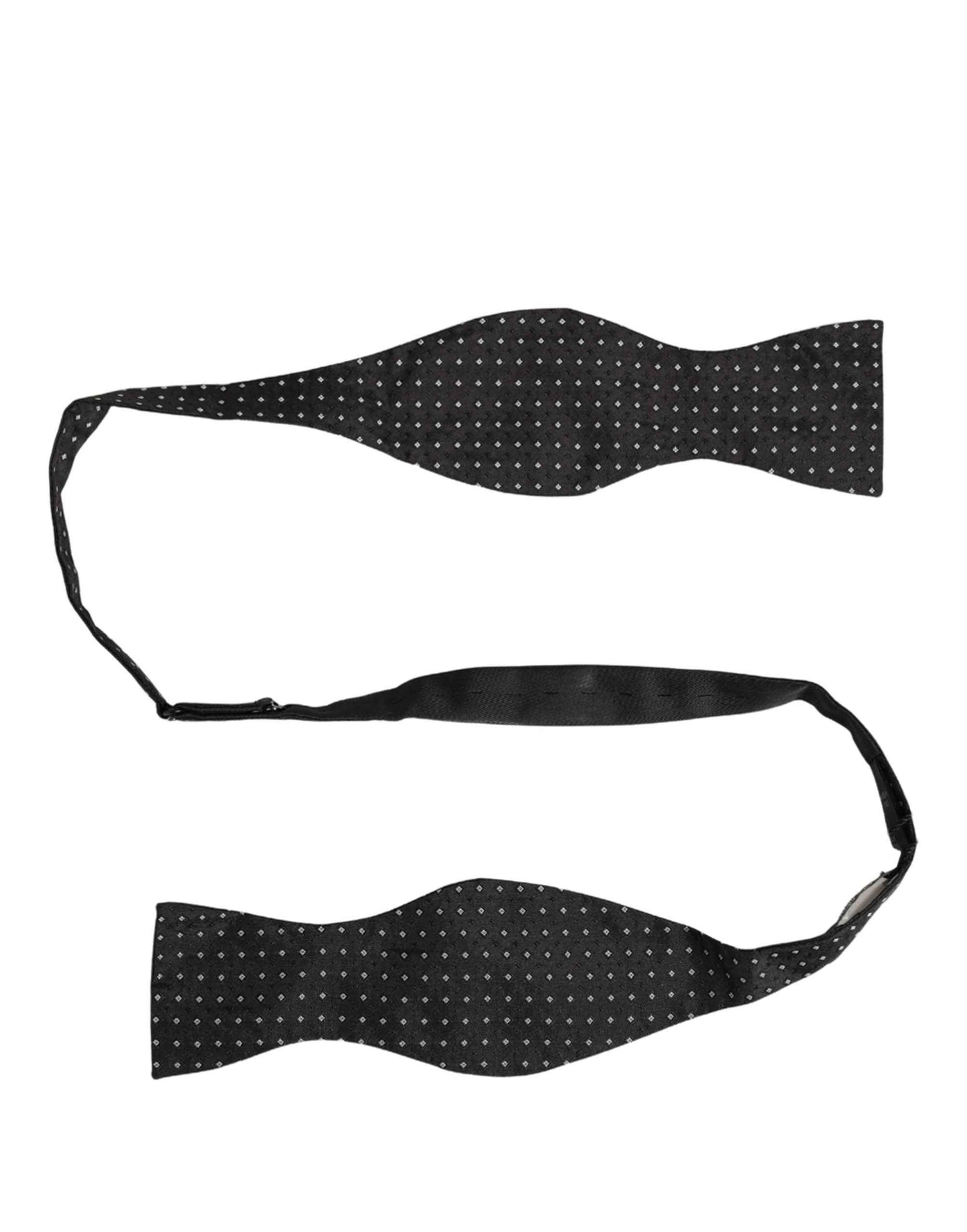 Black White Polka Dot Adjustable Neck Papillon Bow Tie
