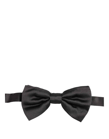 Men Black 100% Silk Adjustable Neck Papillon Bow Tie