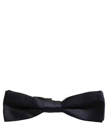 Men Black 100% Silk Adjustable Neck Papillon Bow Tie