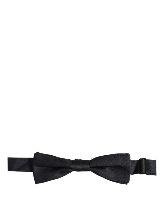 Men Dark Blue 100% Silk Adjustable Neck Papillon Bow Tie