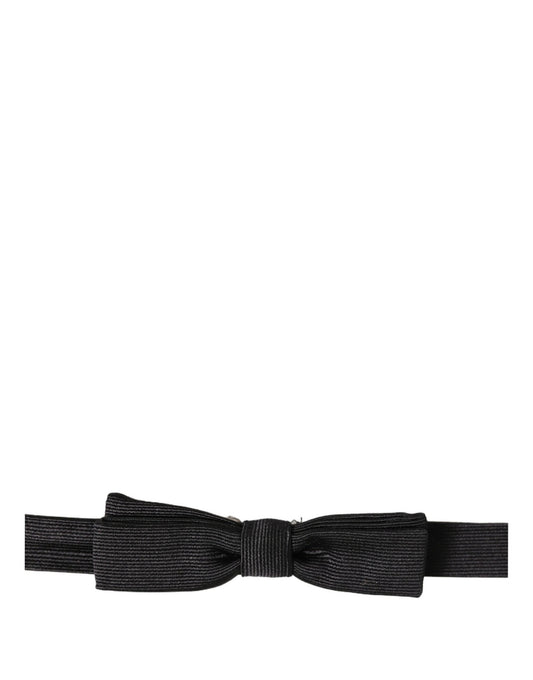 Men Black 100% SIlk Adjustable Neck Papillon Bow Tie