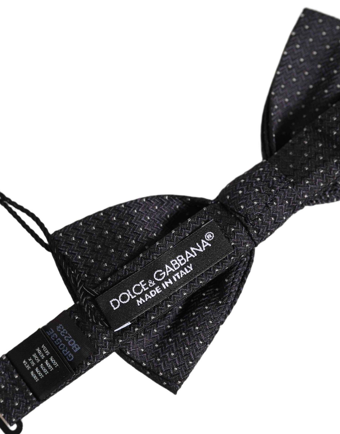 Black White Polka Dot Adjustable Neck Papillon Bow Tie