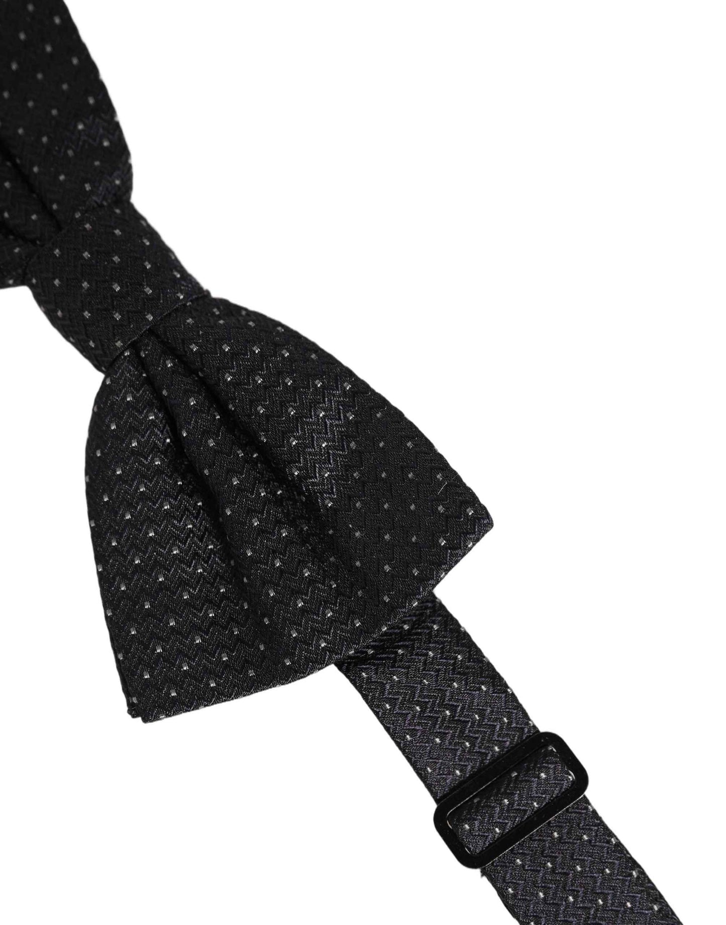 Black White Polka Dot Adjustable Neck Papillon Bow Tie