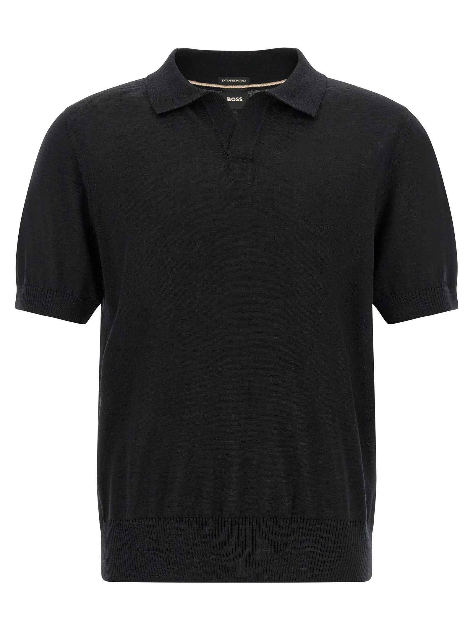 Black Virgin Wool Polo Shirt