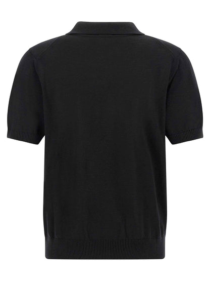 Black Virgin Wool Polo Shirt