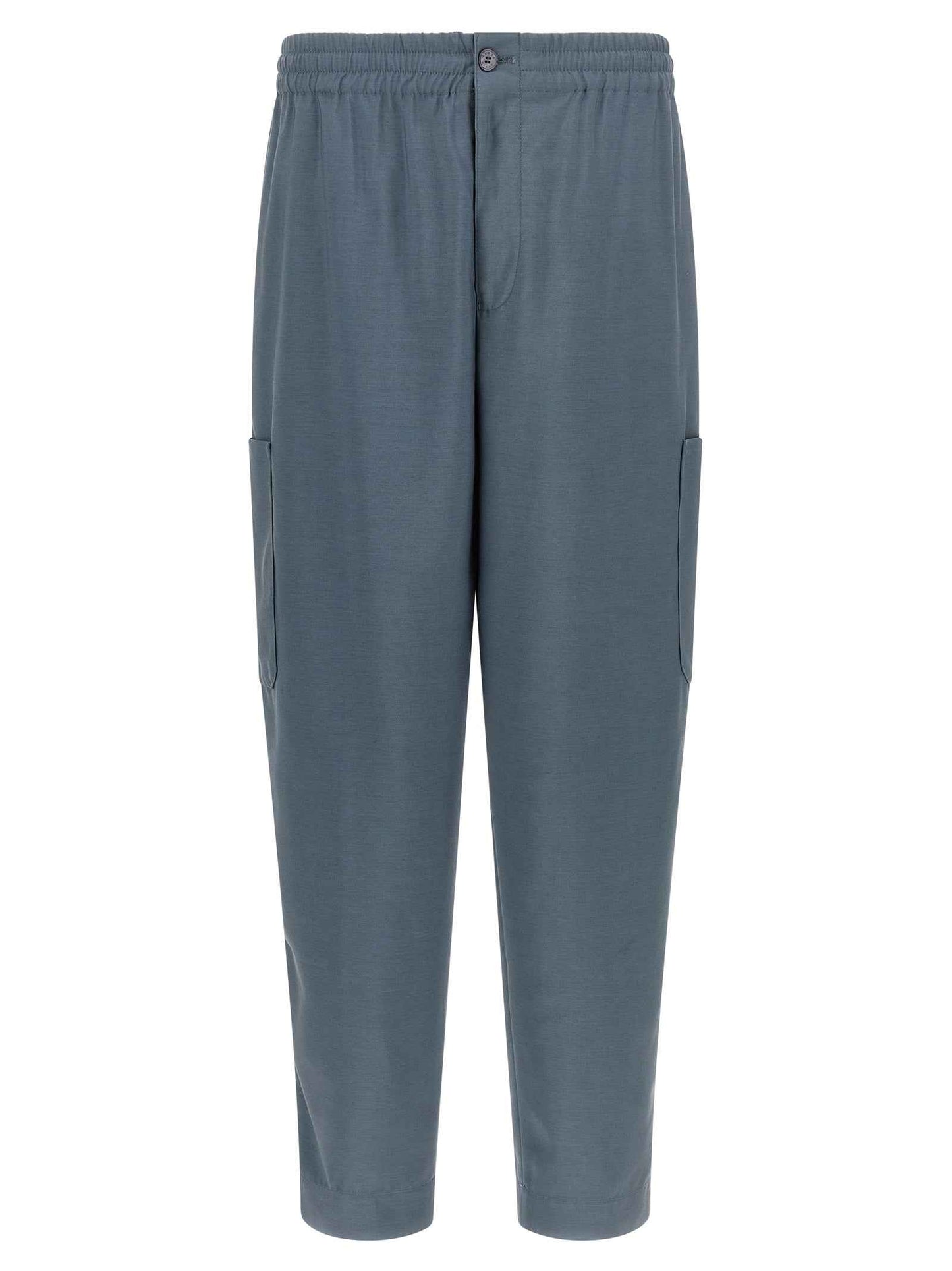 Gray Wool Cargo Pants