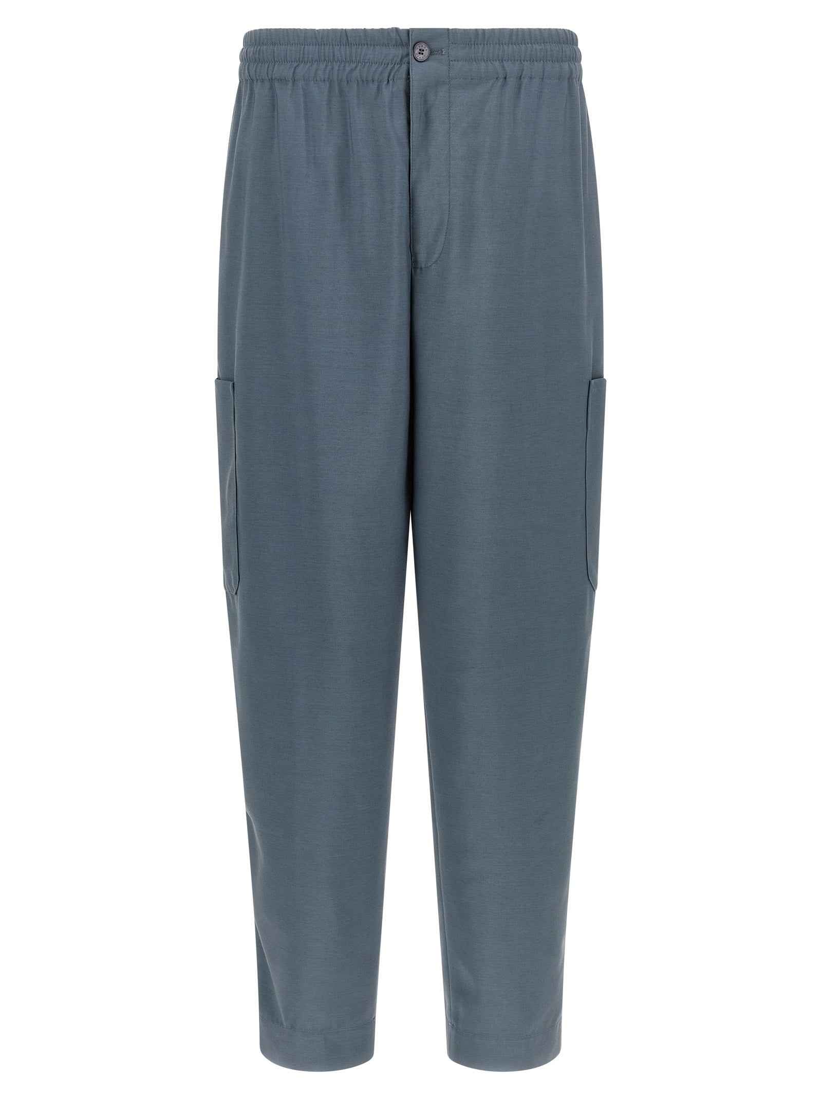 Gray Wool Cargo Pants