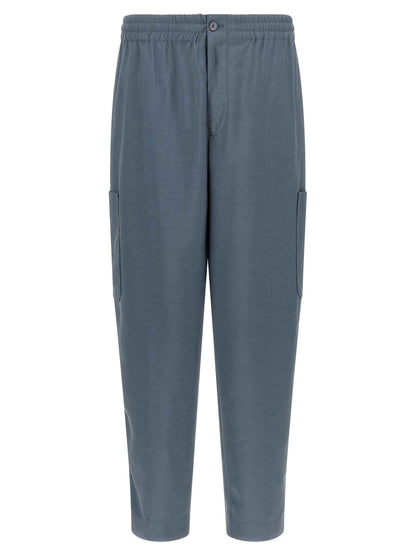 Gray Wool Cargo Pants