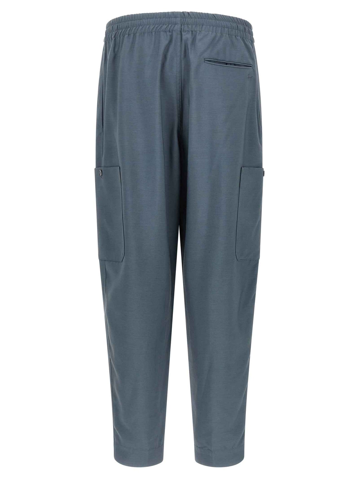 Gray Wool Cargo Pants
