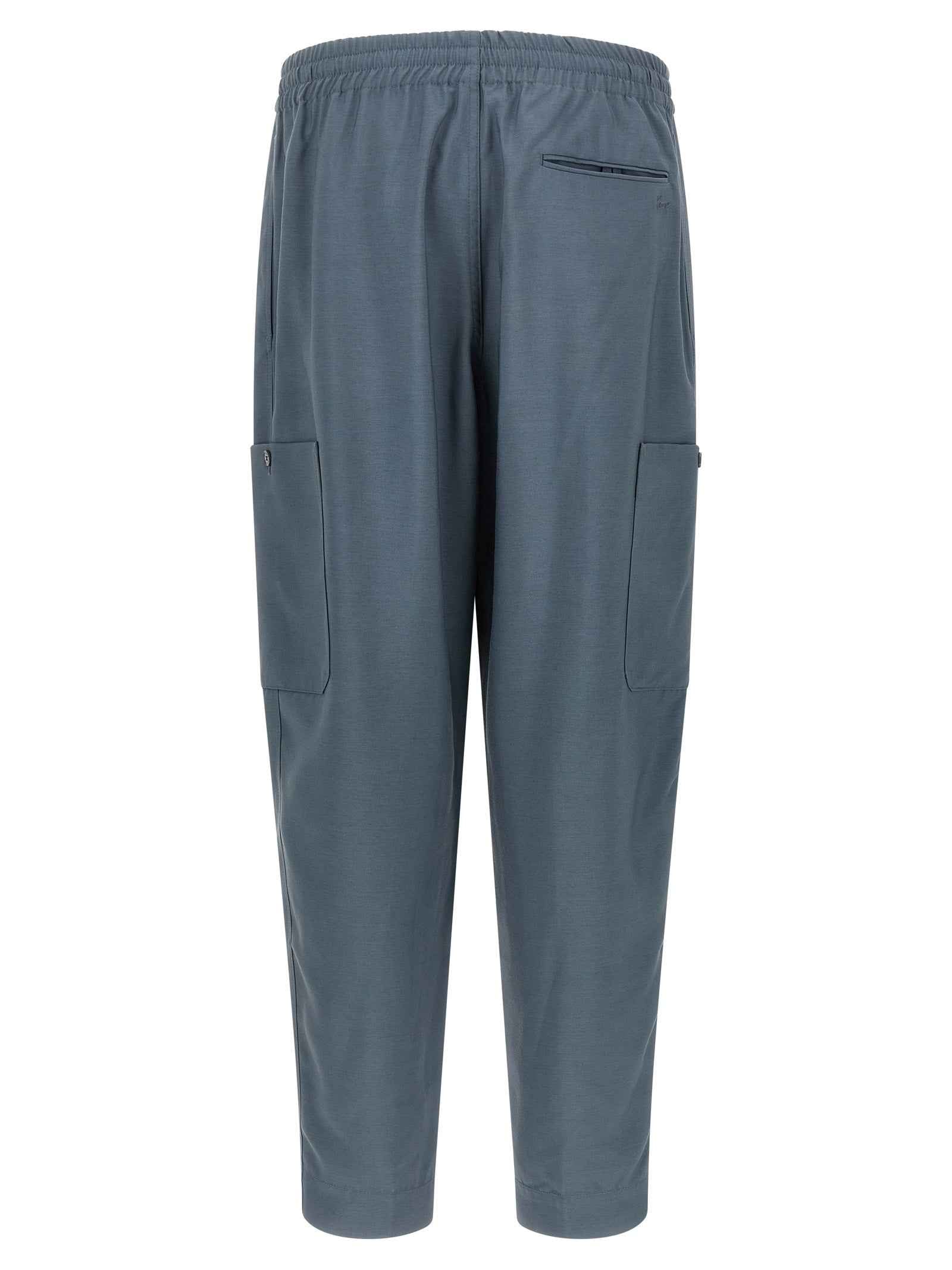 Gray Wool Cargo Pants