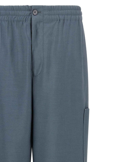 Gray Wool Cargo Pants