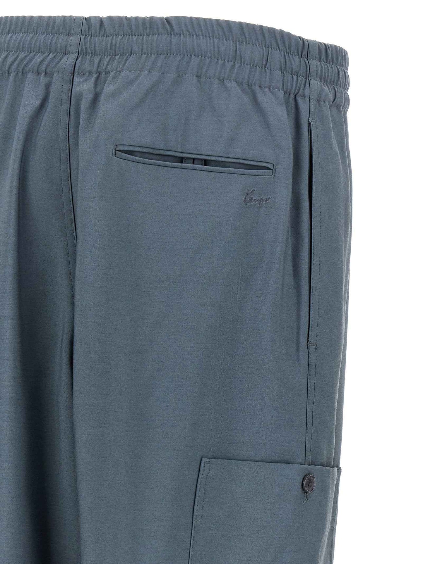 Gray Wool Cargo Pants