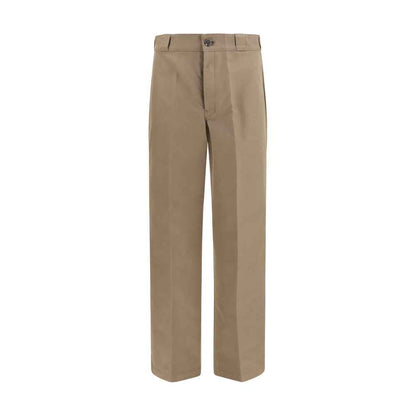 Brown Cotton Casual Pants