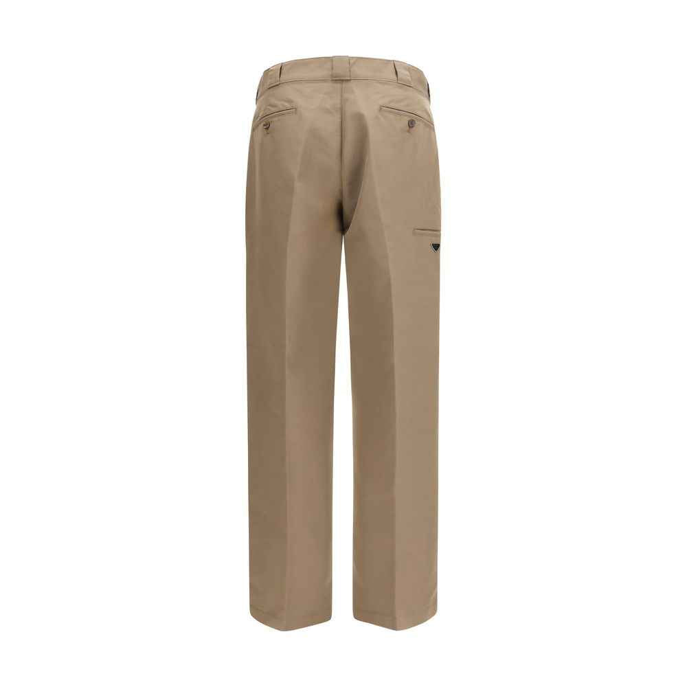 Brown Cotton Casual Pants