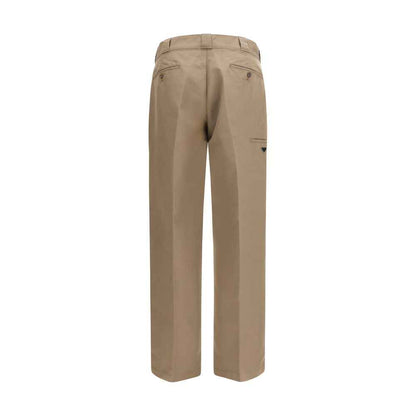 Brown Cotton Casual Pants