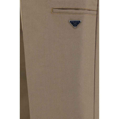 Brown Cotton Casual Pants