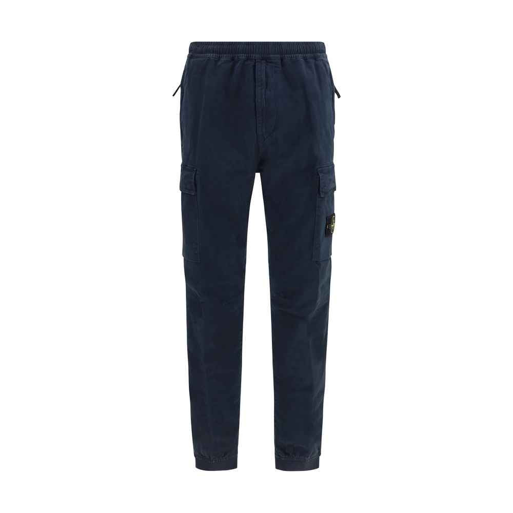 Blue Cotton Cargo Pants