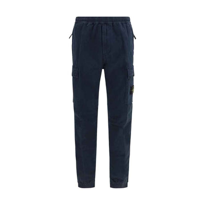 Blue Cotton Cargo Pants
