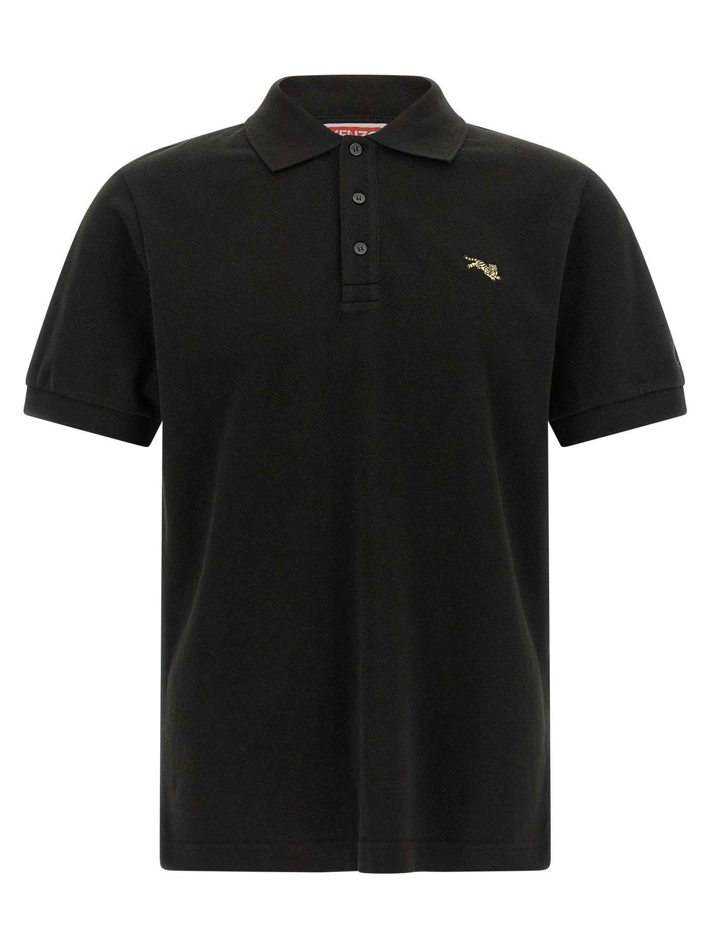 Black Cotton Polo Shirt