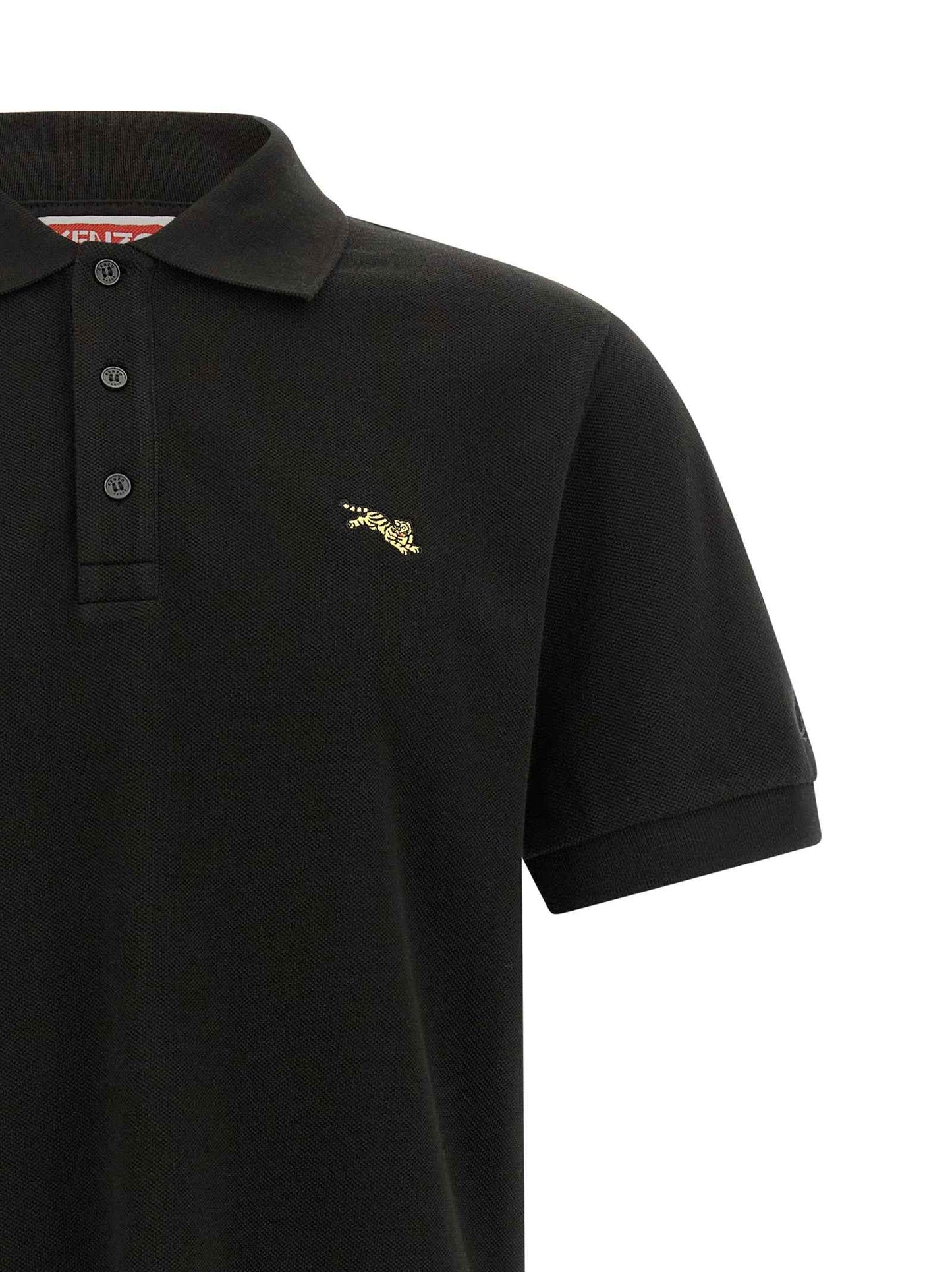 Black Cotton Polo Shirt