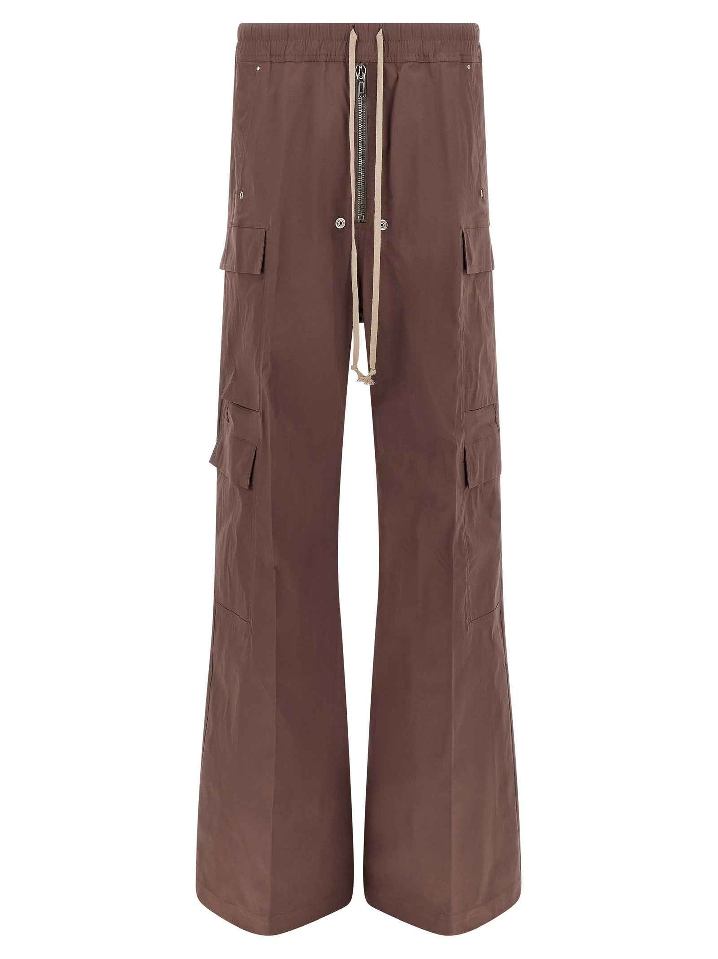 Brown Cotton Flared Pants