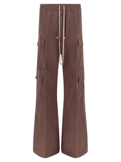 Brown Cotton Flared Pants