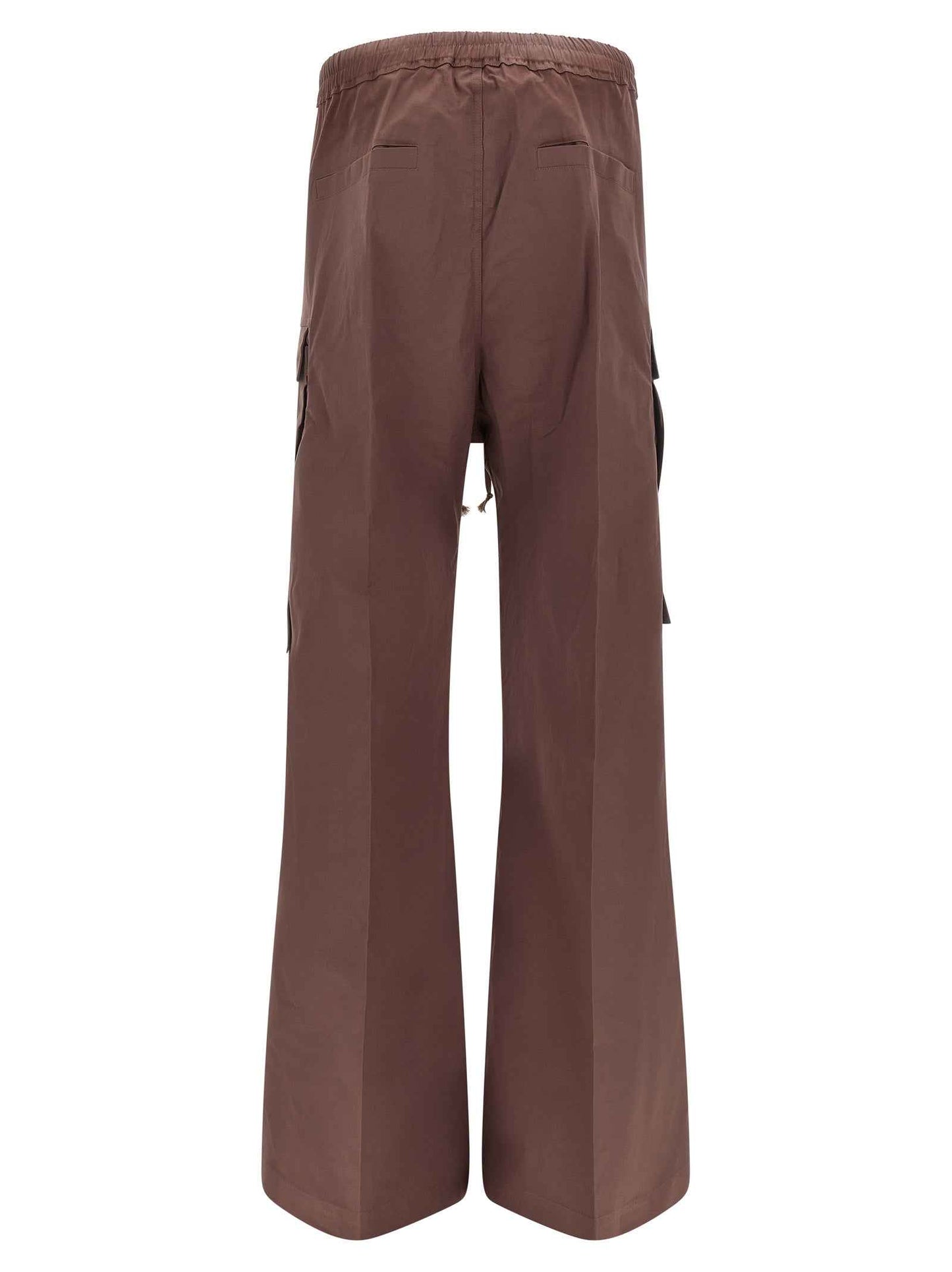 Brown Cotton Flared Pants