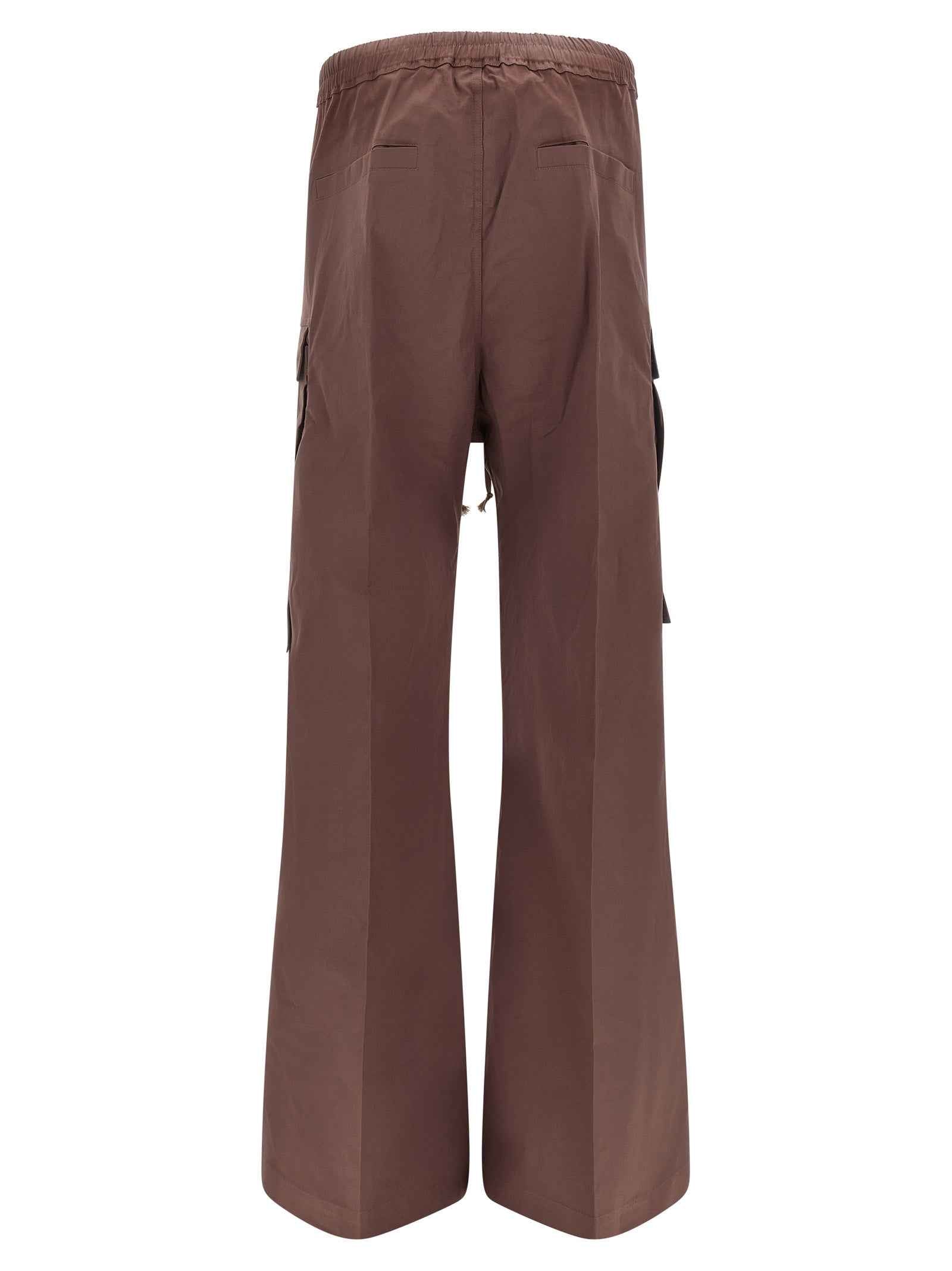 Brown Cotton Flared Pants