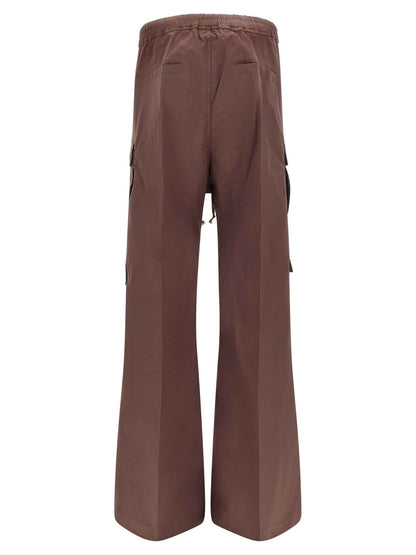 Brown Cotton Flared Pants