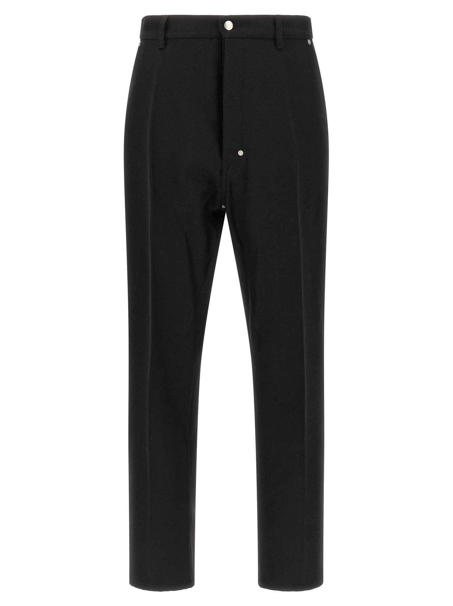 Black Cotton Casual Pants