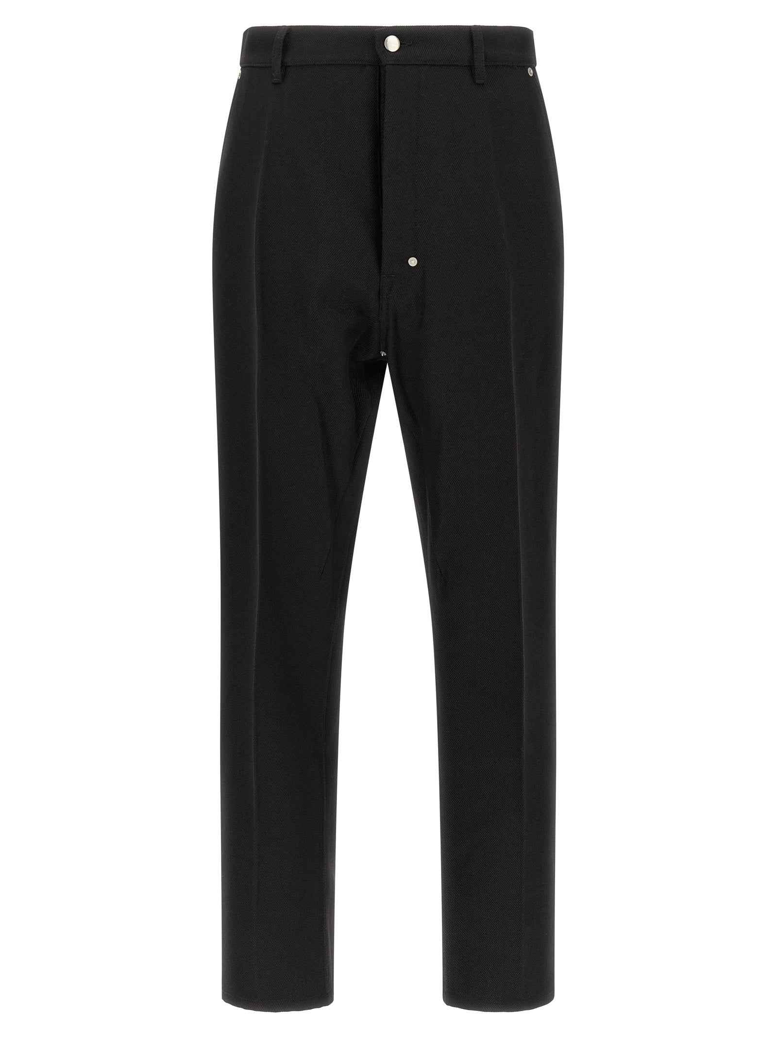 Black Cotton Casual Pants