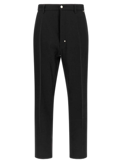 Black Cotton Casual Pants