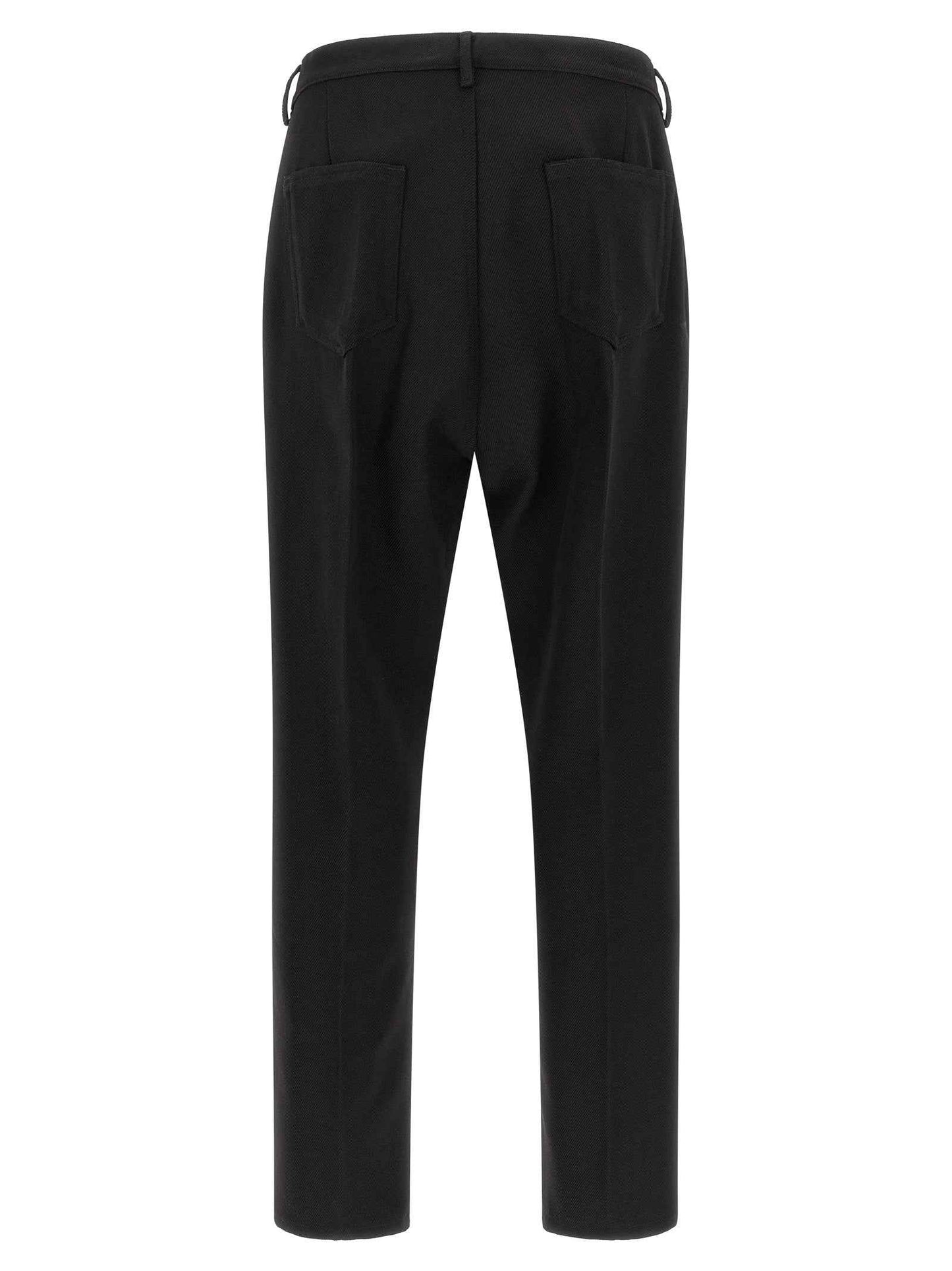 Black Cotton Casual Pants