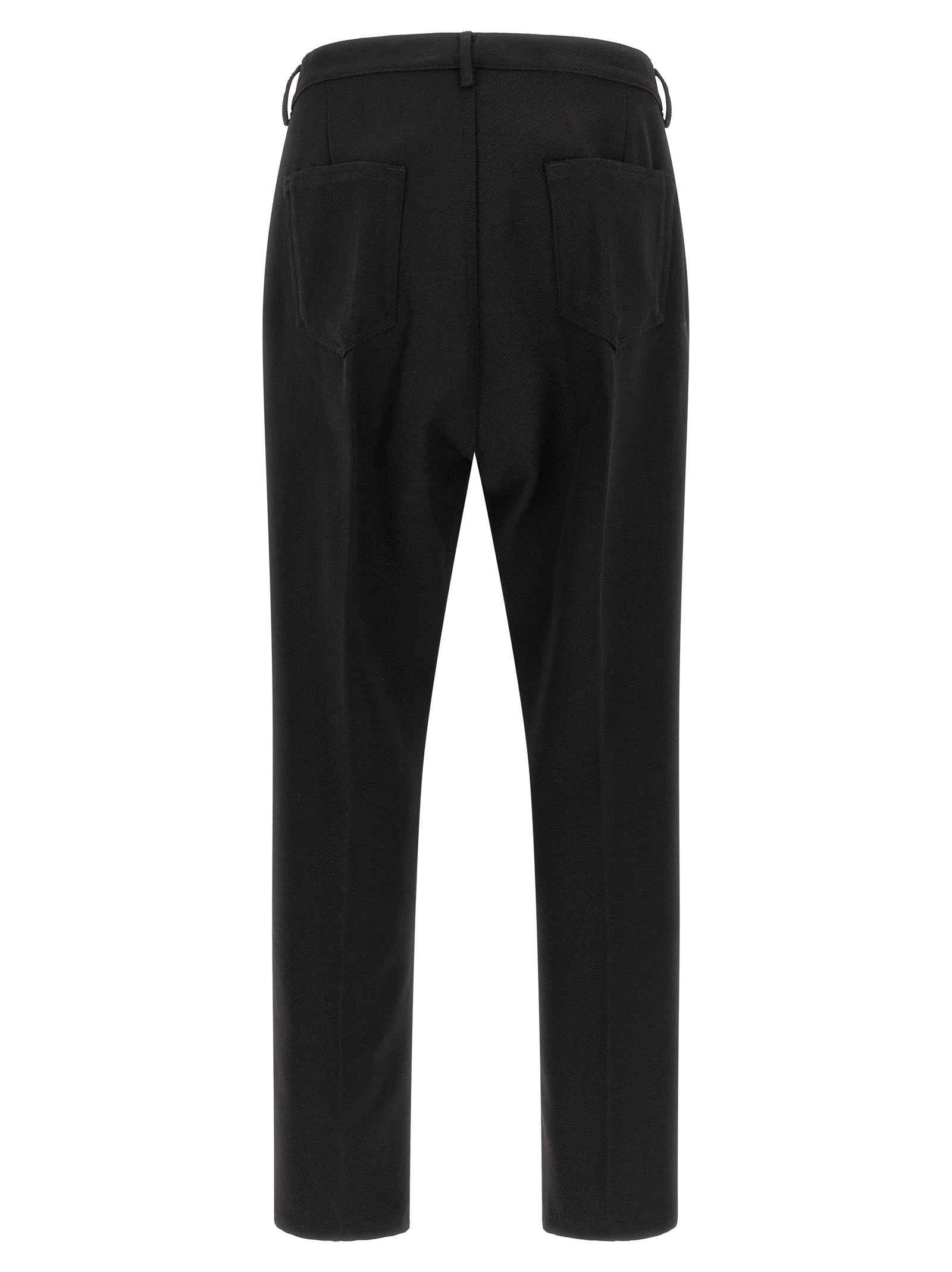 Black Cotton Casual Pants
