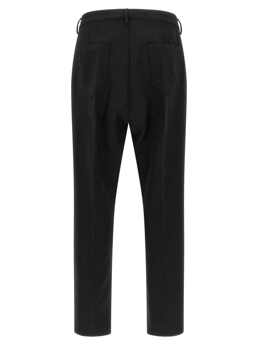 Black Cotton Casual Pants