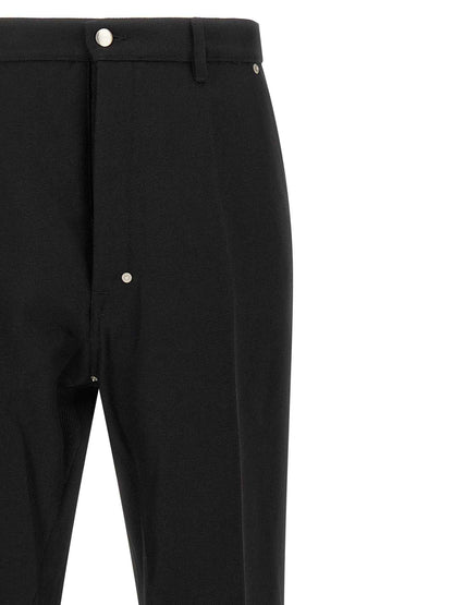 Black Cotton Casual Pants