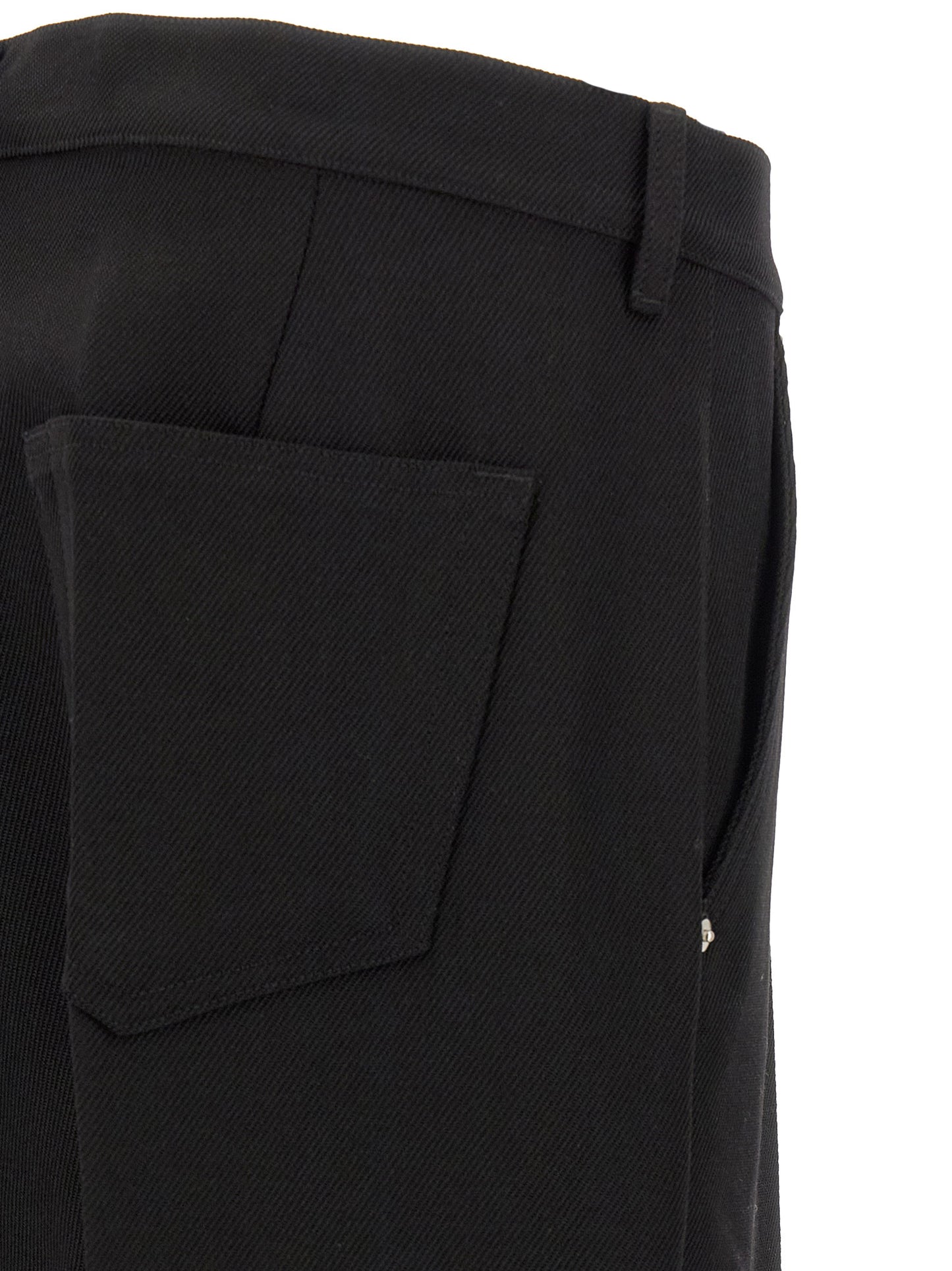 Black Cotton Casual Pants