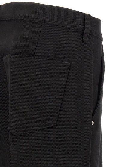 Black Cotton Casual Pants