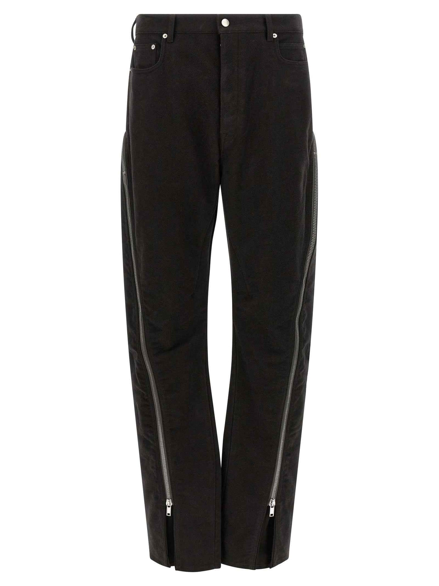 Black Cotton Flared Pants
