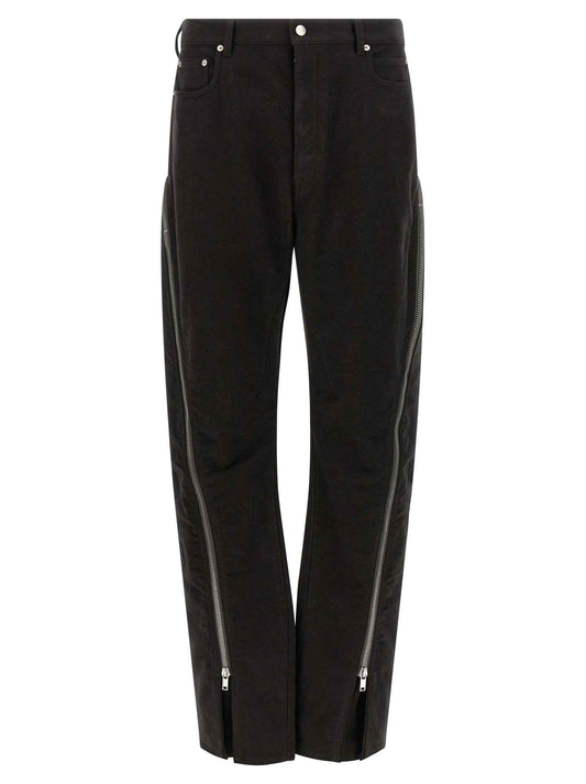 Black Cotton Flared Pants