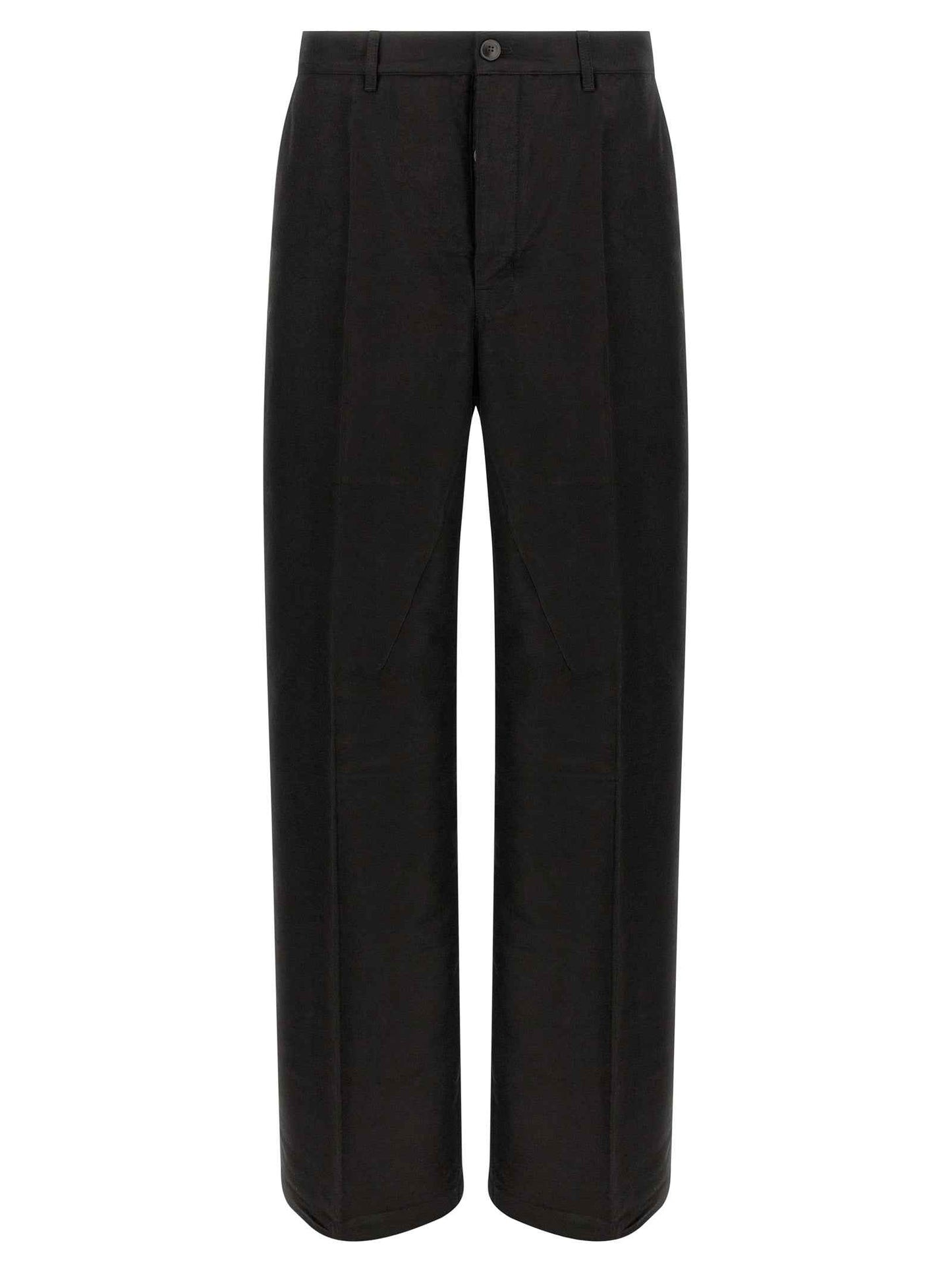 Black Ramie Casual Pants