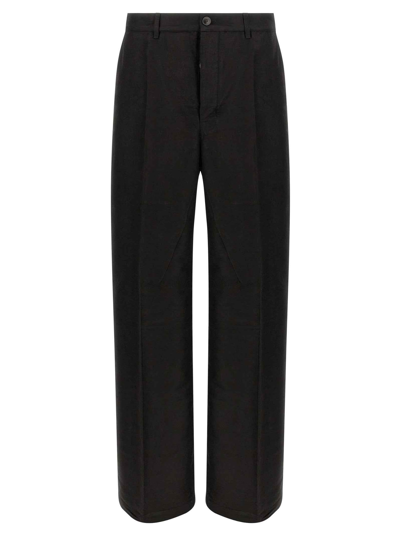 Black Ramie Casual Pants